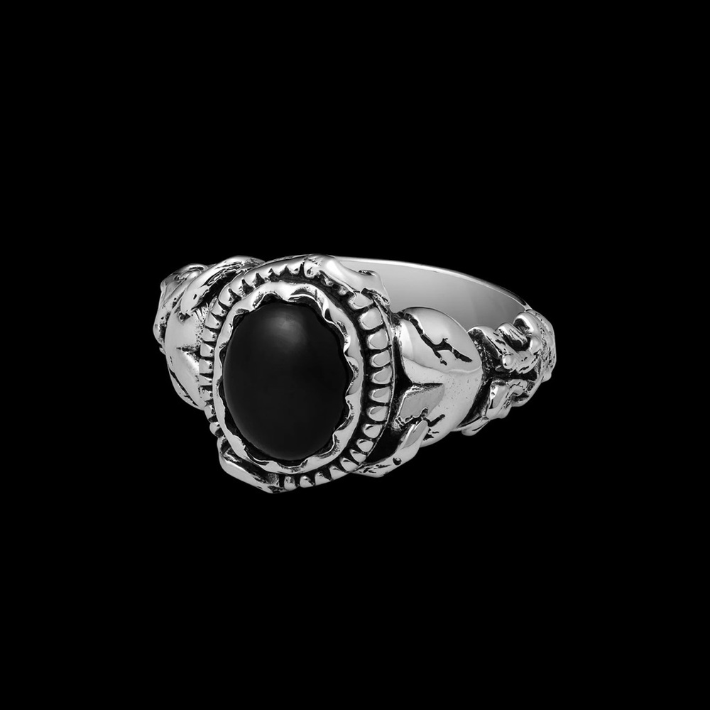 NIB Clocks & Colours "Hellcat x Onyx" 925 Sterling Silver Ring Size 6